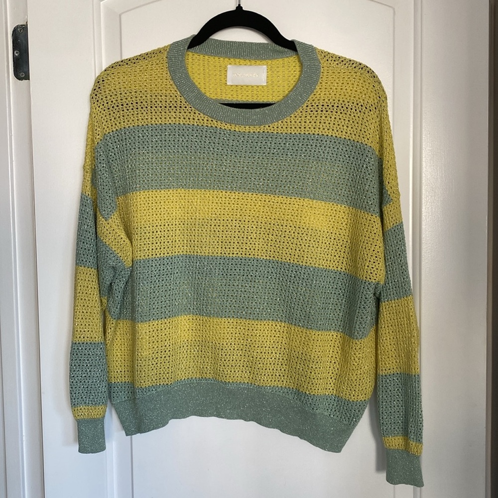 Zadig & Voltaire Markus Raye Metallic Striped Lightweight Sweater Small